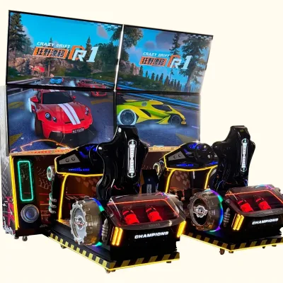 Authentic Two-Player Golf Simulators Coin-Operated Dual-Screen Racing Arcade Experience