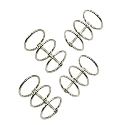 Metal Plated Nickel Loose Leaf Desk Calendar with 3 Metal Spiral Rings Binder Clip for Stationery Card Album Organization
