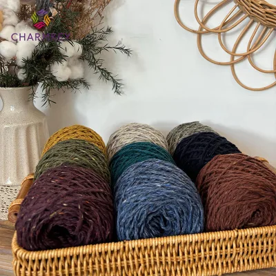 100% Pure Wool Fancy Yarn Speckled 2/3.5NM 2-Ply Ring Spun Chunky for Sweater & Hat Knitting Crochet and Sewing