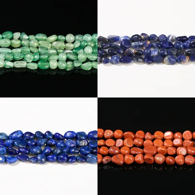 JD GEMS Brand Customized Yellow Tiger Eye Lapis Lazuli Sodalite Agate Red Jasper Stone Irregular Shape Natural Loose Stone Beads