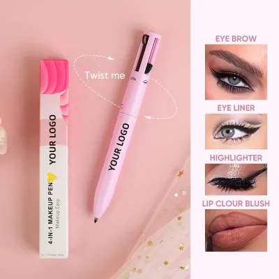 Wholesale Private Label Portable 4-in-1 Makeup Pen Pink Mineral Eye Liner for Various Occasions Multipurpose Private Label