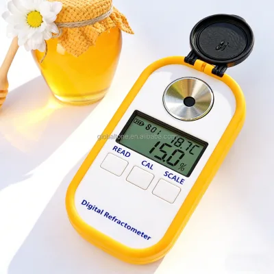 Portable Digital Honey Refractometer LCD Display ABS Plastic Brix 0~90% Be 33~48 0.2% Accuracy Premium Equipment for Honey