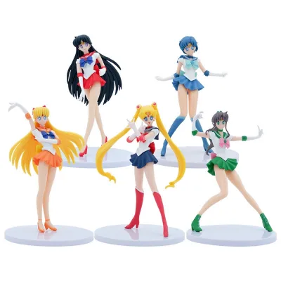 5 Pcs/Set Figure Japanese Anime PVC Sailors Moon Action Figures for Collection Model Toys plastic crafts