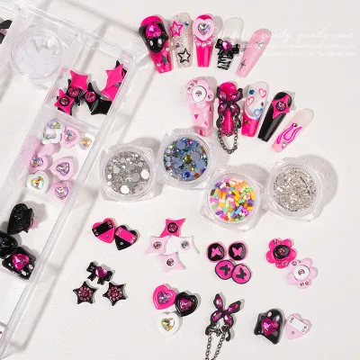 Colorfully Babes Nail Art Diamond Charm Moon Star Inlay Drill Flat Nail Accessories Charms