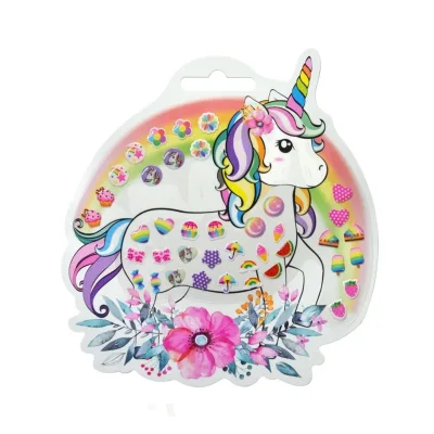 2023 Popular Among Young Girls Cute Cartoon Children Earring Stickers With Epoxy Resin Material