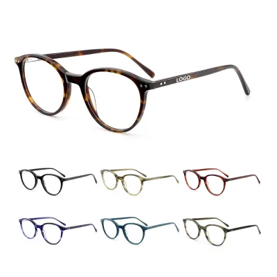 Vintage Classic Retro Rivet Thin Acetate Optical Glasses Light Weight Acetate Spectacle Glasses Frames Unisex for Men and Women