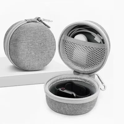 Small Grey Round EVA Hard Carrying Case for Apple Watch Waterproof Watchband Wristwatch Case