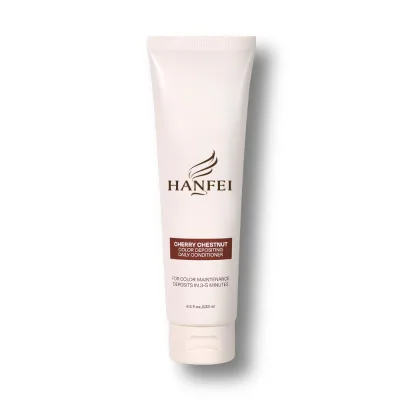 Hanfei Cherry Cream Keratin Chestnut Color Depositing Daily Hair Conditioner Fast Pigment Lock 3-5 Min Dyed Hair Color