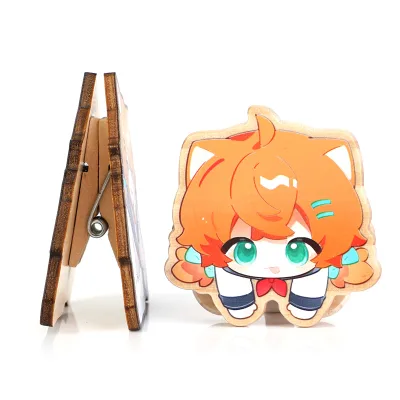 For Custom Waterproof Wooden Binder Clip with Anime/Cartoon Pattern and OEM Service