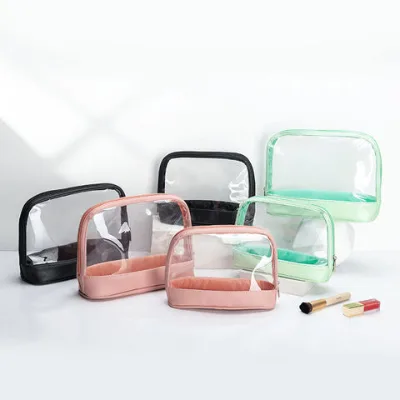 PVC transparent Toiletry bag Large capacity waterproof PU storage bag