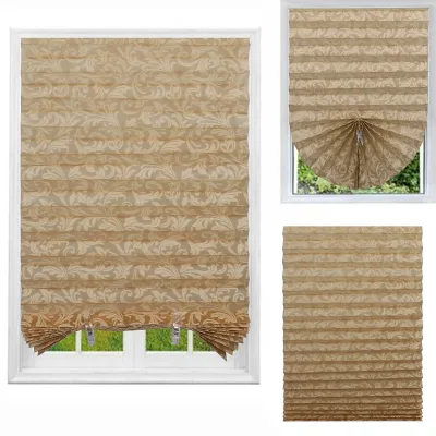 Modern Horizontal Pleated Shade Blinds with Anti UV & Waterproof Fabric for French Windows
