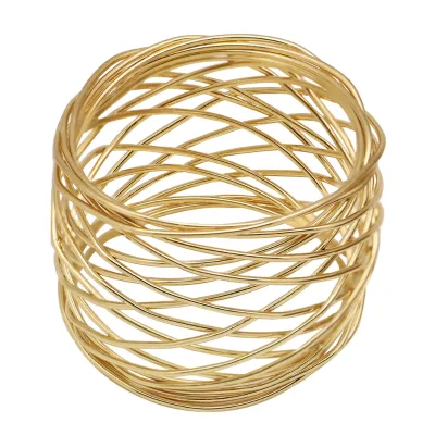 Luxury Metal Zinc Alloy Plain clear Silver Brass Gold Plated Napkin Ring for Wedding Table Ribbon Gift