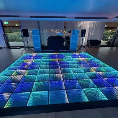 Remote Controlled 3d Effect Tempered Glass Floor Panels Sensitive Infinity Mirror Led Dance Floor Tile