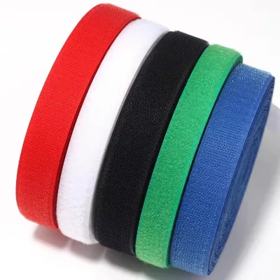 Low Moq Nylon Black and White Hook and Loop Adhesive Tape for Clothes and Shoes