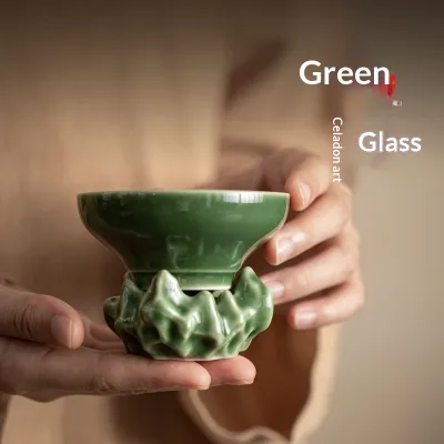 Stone Filter Group Japanese Ceramic Simple Design Tea Drain Filter Ceramic Tea Filter Tea Strainer