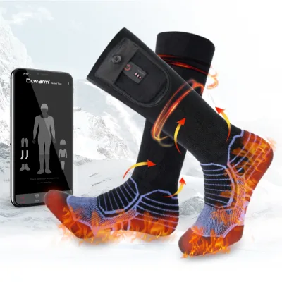Dr.Warm Rechargeable Heated Socks with APP Control for Men Women Feet Warmer Electric Ski Heated Socks