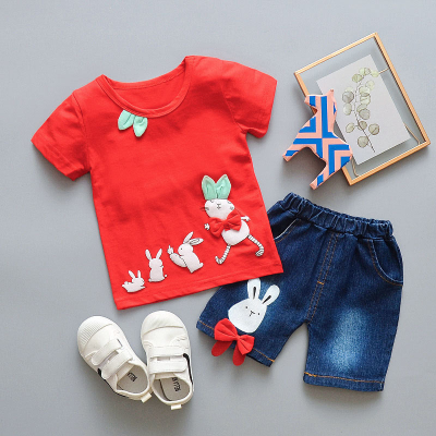 Summer 1-4T Rabbit 2pcs Other Baby Clothing(old) Sets Wholesale