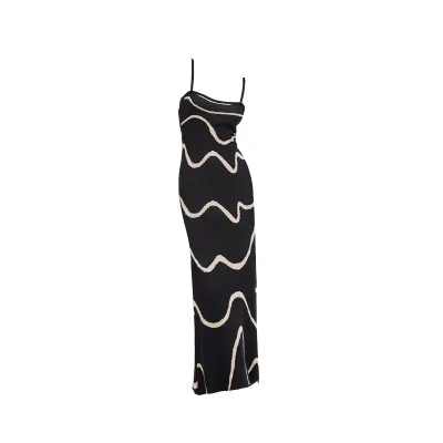 Autumn Simple Plus Size Women Modal Woven A-Line Floor-Length Slim Fit Breathable ODM Long Dress Sweater Knitwear