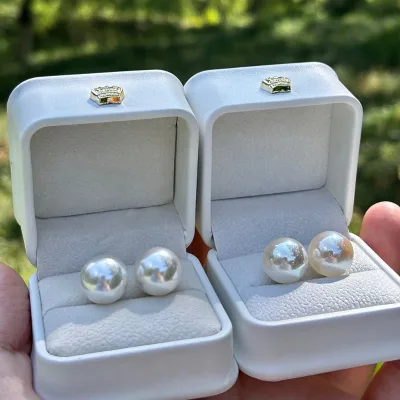 8mm 10mm 12mm 14mm Round Pearl Stud Earrings 999 Sterling Silver Pin Luxury Minimal Elegant Women Daily Ear Wedding Jewelry