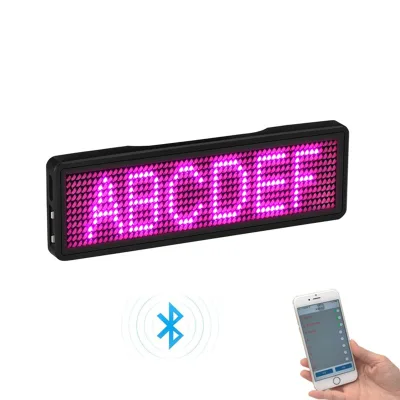 Wholesale Factory Wireless Phone APP Programmable Scrolling Message Plate Panel Digital Font Electronics 5V LED Name Badge
