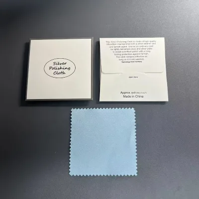 Wholesale Impregnated Anti-Tarnish Silver Jewelry Polishing Cleaning Cloth Microfiber Suede Cloth with Paper Envelope Packaging