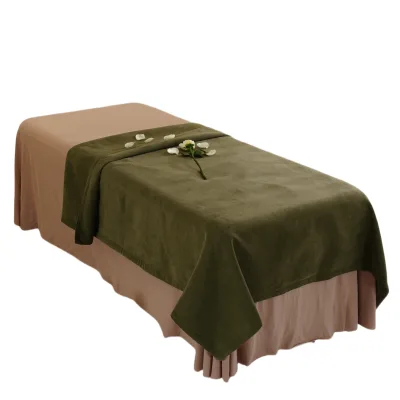 Olive Green Throw Blanket 200x150cm Massage Table Cover All Season Blankets Facial Bed Flat Sheet