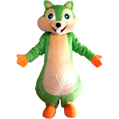 Blue Sky Toys Custom Animal Character Cartoon Squirrel Mascot Costumes Green Squirrel Maskot Costumes With Long Tail