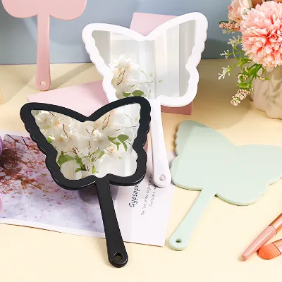 Hot Sell Private Label Portable Cosmetic Makeup Mirror Beauty Hand Mirror Butterfly Handheld Mirror