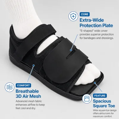 Factory Wholesale Orthopedic Walking Boot - Detachable Protective Plate Shoe for Stable Foot Recovery