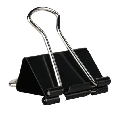 High Quality 15mm Black Metal Binder Clip by Manufacturer File Fastener for Paper Organization