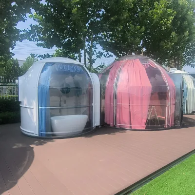Prefab Polycarbonate PC Dome House Dome Tiny House with Bathroom and Kitchen for Holiday Glamping