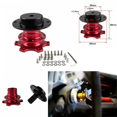 Universal Steering Wheel Quick Release Hub Boss Kit Wheel Hub Adapter for 6 Hole Steering Wheel Hub Car Accessories