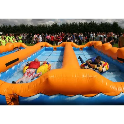 Commercial Inflatable Human Tug Racer Game Inflatable Pull Race Water Game for Team Building Carnival Event Rental