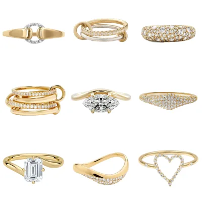 Wholesale S925 Sterling Silver Wide Band Ring Full Pave Bling Zirconia Statement Ring Luxury Fashion Jewelry Stackable Band