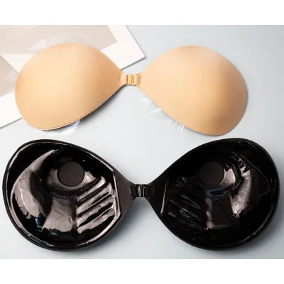 Padded Adhesive Bra Strapless Push up Silicone Nipple Cover Wire Free Seamless Invisible Lift Backless Women Self Sticky