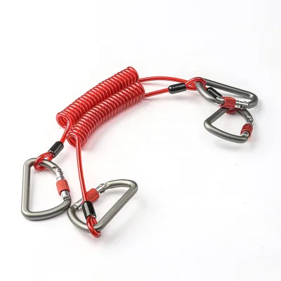 Coil Lanyard Fishing Tool Retractable Plastic Safe Rope Lanyard for Surfing