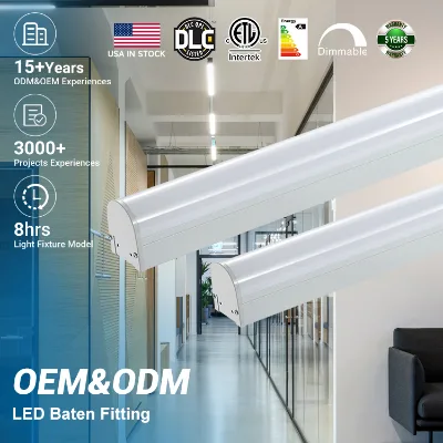 CE ETL DLC Approved Shop Office Dimming 2ft 4ft 8ft 18W 24W 36W 42W 68W Led Strip Linear Light Fixtures