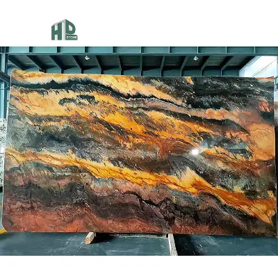 Full Block Standard Size Luxury Golden Vein Natural Granite Slabs Tiles with Competitive Price for Bathroom, Entrance Hall