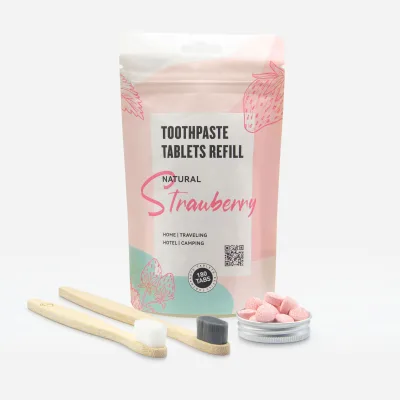 Herbal Mini Toothpaste Tablets for Travel Anti-Cavity Fluoride Teeth Whitening Ingredients