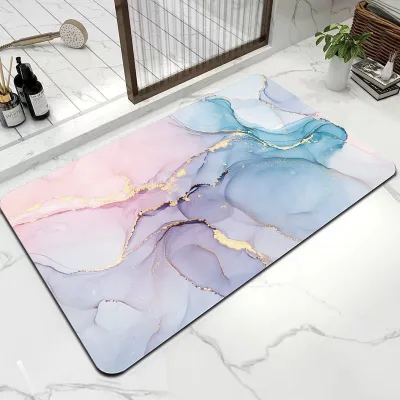 Customized Color Modern Design Foldable Waterproof Bathroom mat rugs