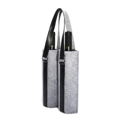 Premium Thick Felt Wine Storage Packaging Bag Reusable Single Wine Bottle Dustproof Organizer Bag