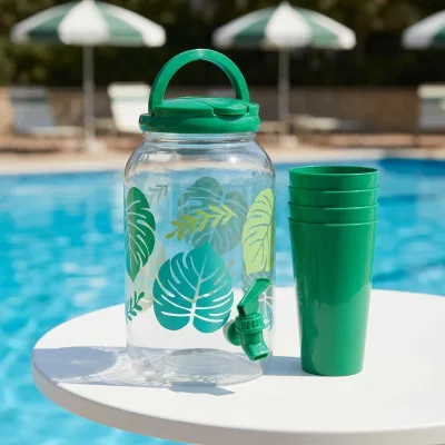 Charmlite Plastic American Style BPA Free Water Dispenser 2.5L/3.8L 1 Gallon Party Use with Tap 6-10 Pieces