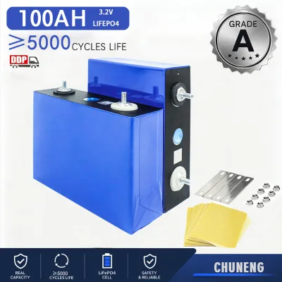 5000+ Cycles 3.2V 100Ah Prismatic LiFePO4 Battery Grade A+ LFPCell for Solar Energy Storage System ESS RV Boat Camper