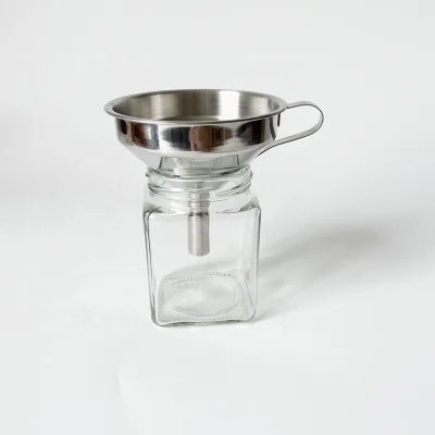 Food Grade 304 Stainless Steel Funnel with Strainer Filter for Oil Vinegar Wine Liquid Dry Ingredients