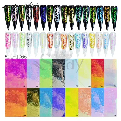 2020 Newest colorful laser big butterfly nail decals for girls bail art decoration