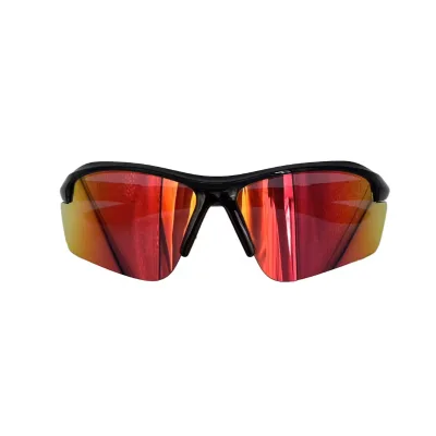Sport Sunglasses Full Rim TR90 Frame Mirrored Red Lens Wraparound Design 100% UV Protection Outdoor Cycling Glasses Adult
