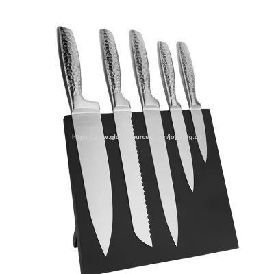New set of magnetic knife holders, 6-piece set of titanium-plated chef knives, fruit knives