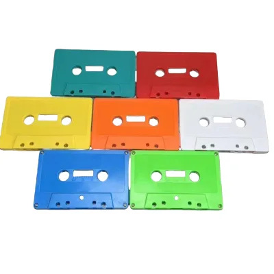 OEM Wholesale Custom Logo and J-Card Manufacturing Colored Blank Transparent case Cassette Reel Tape