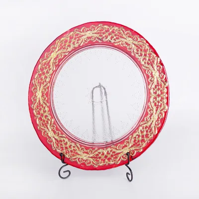 Colored Glass Plates,Glass Dried Fruit Plate,Hand Painted Glass Plates