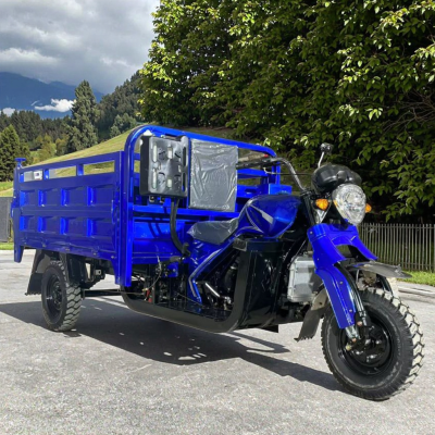 Heavy Duty Gasoline Driven Hauling and Reinforced Cargo Box Stable Chassis Commercial Goods Delivery Three-Wheeler